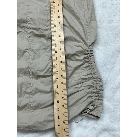 Torrid Womens Beige Midi Skirt With Drawstring Ruched Sides & Button Size 0 - Picture 5 of 8